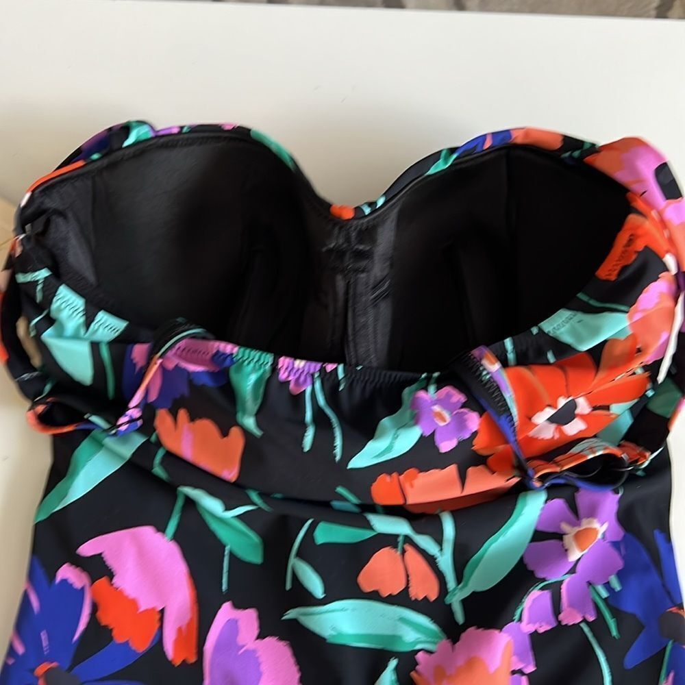 Profile by Gottex Floral D Cup Underwire Tankini Swim Top 34D - Picture 7 of 8
